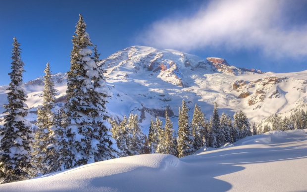 Winter mountain wallpaper HD.