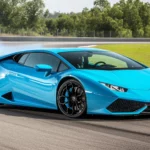 A Lamborghini Huracán in vibrant blue.