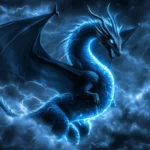 A blue Dragon wrapped in glowing lightning bolts.