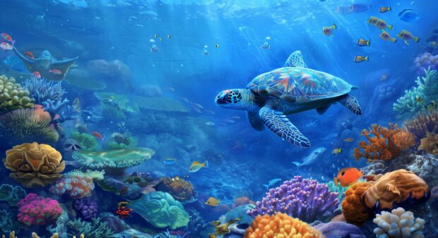 Under the sea background HD 1080p.