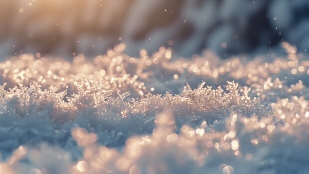 Winter snow with a frosty morning sun, beautiful desktop HD Wallpaper.