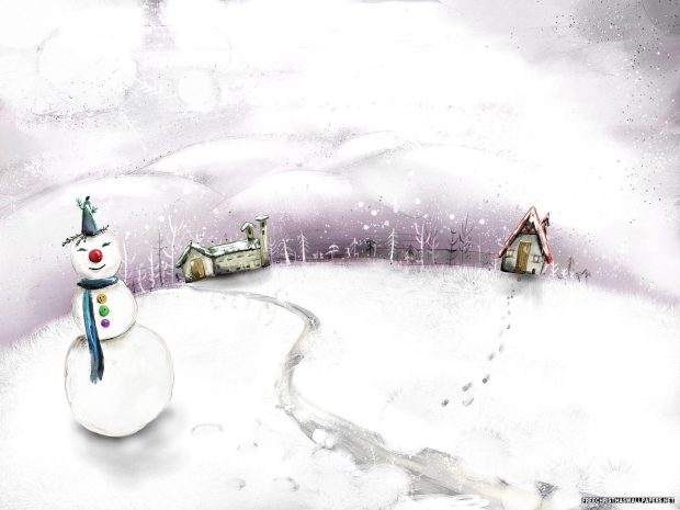 Snow man viliage wallpaper .