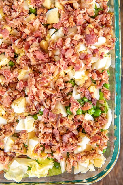 salad in a casserole dish