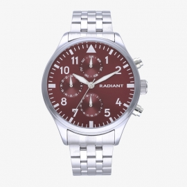 RELOJ CAIMAN 43MM MULTI BURGUNDY DIAL SS BRAZ.