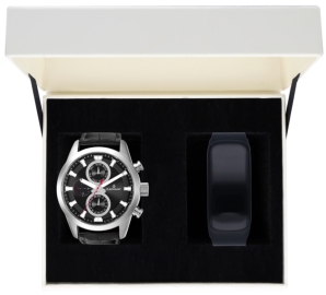 RELOJ RADIANT GUARDIAN ALL SS 44MM BLACK DIAL & LEAT. RA479705T