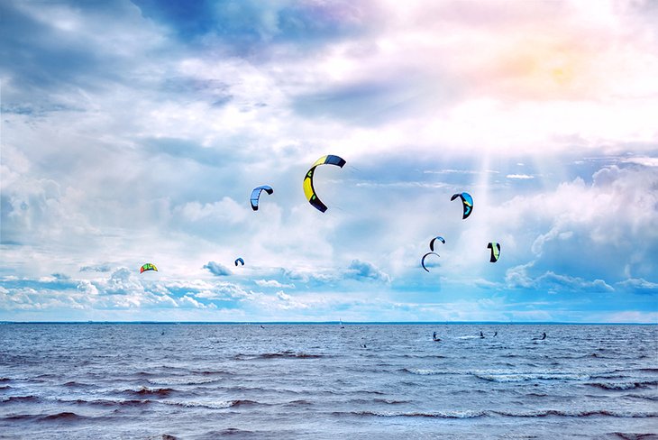 Kiteboarders off Curry Hammock State Park