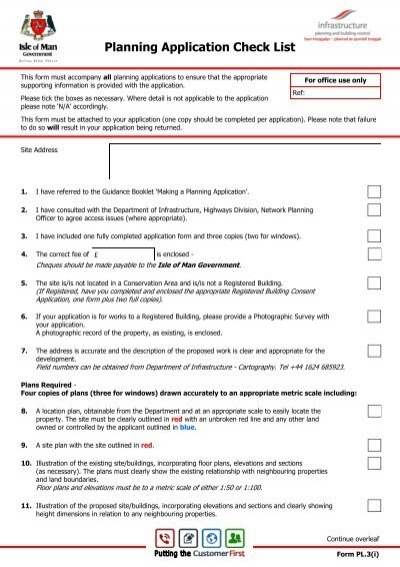 Planning Application Checklist Isle Of Man Government