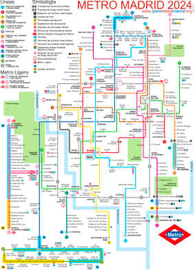 Mappa della Metropolitana di Madrid, aggiornata 2025