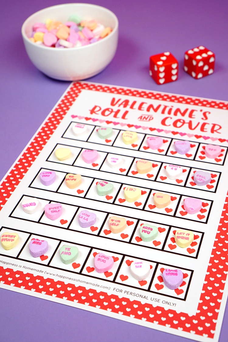 Valentine's roll and cover game