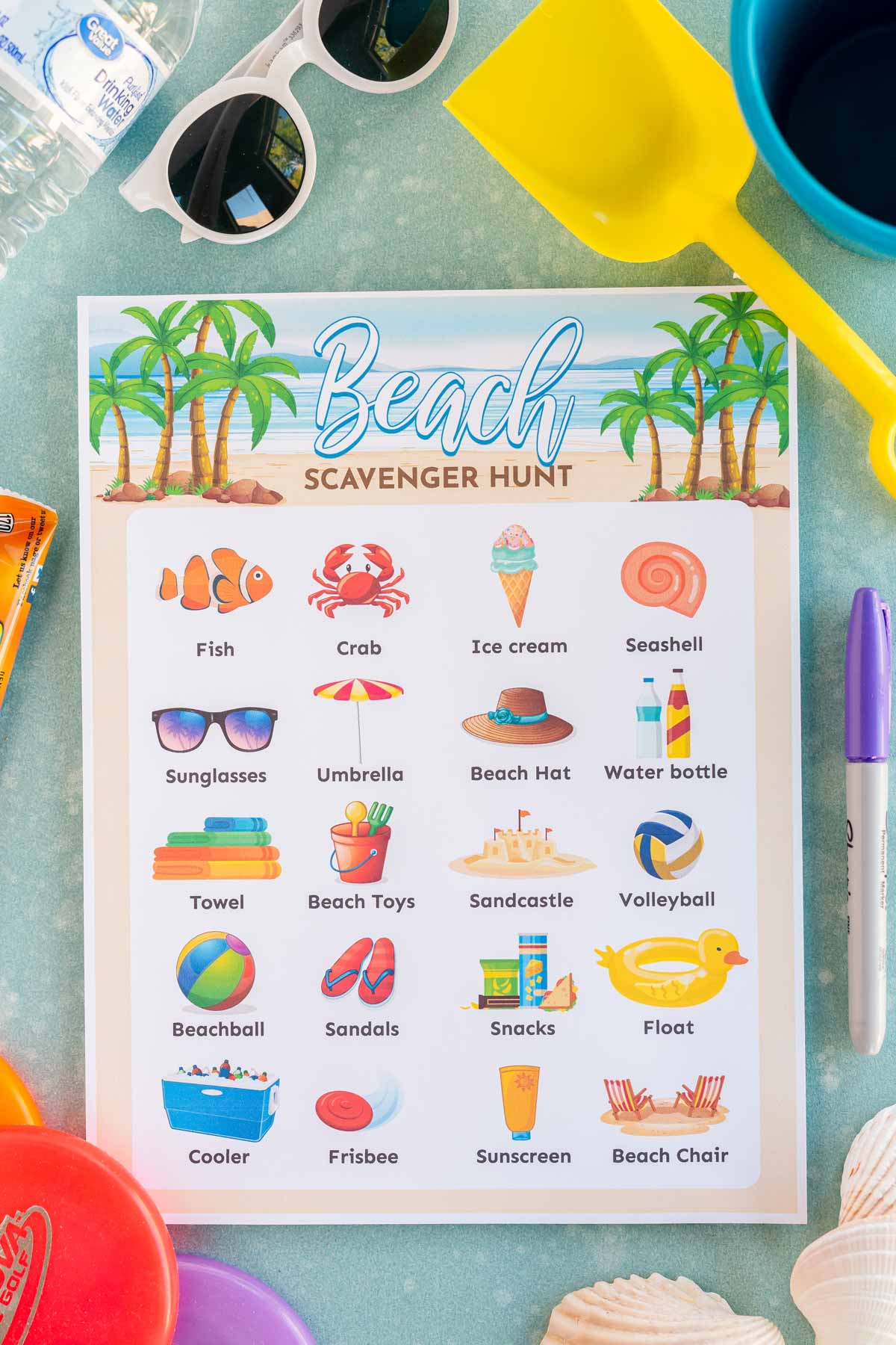 Free Printable Beach Scavenger Hunt