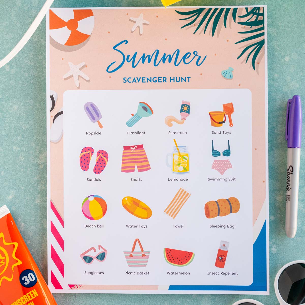 Free Printable Summer Scavenger Hunt