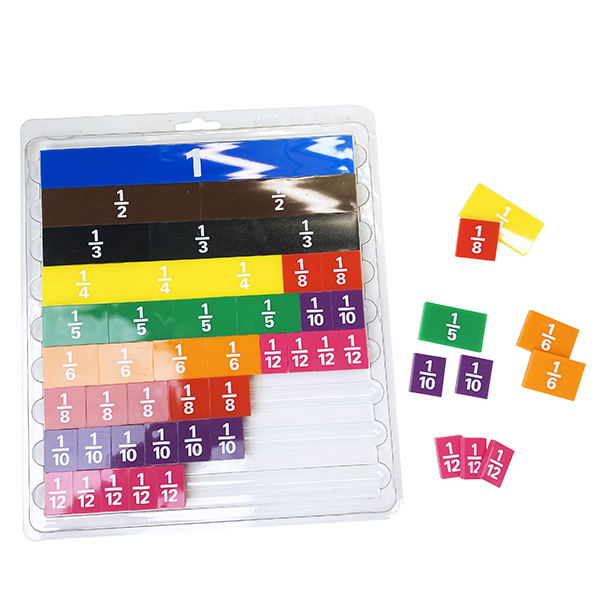 51 PCS Plastic Math Fraction Strips