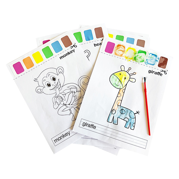 8 Pcs Cute Animal Coloring Pages With Brush