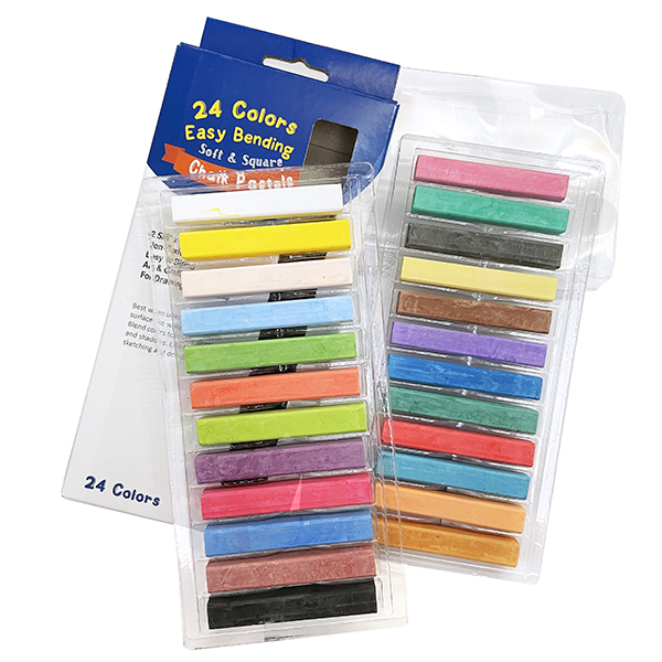 24 Colors Square Chalk Pastels Set