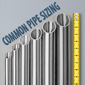 Common Pipe Sizing