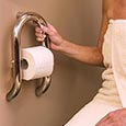 Toilet paper holder grab bar