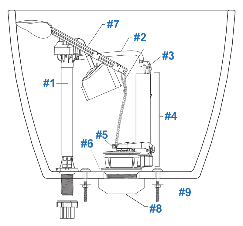 Eljer toilet repair parts diagram - the Belmont series