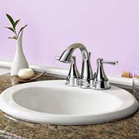 Acrylic top mount lavatory sink