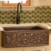 Copper farmhouse kitchen sink