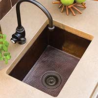 Copper undermount prep sink