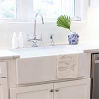 Fireclay apron front kitchen sink