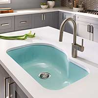 Porcelain enameled kitchen sink