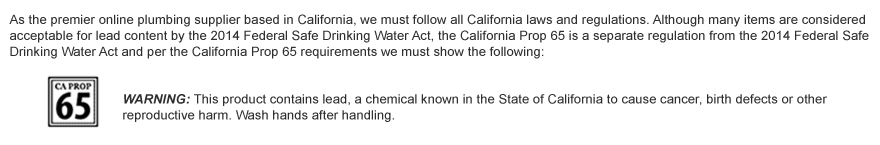 California prop65 legal warning