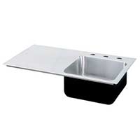 ADA compliant commercial kitchen sink with drainboard