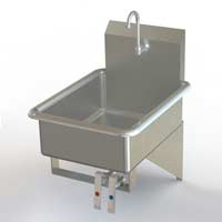 Knee-operated handwash sink