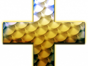 gold cross, shiny plus symbol, decorative religious icon, bright golden emblem, Plus Symbol PNG