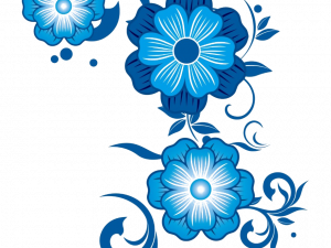 Blue Flower Illustration PNG Photo