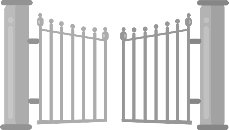 iron gates, decorative entrance, security barrier, garden fencing, Gate PNG