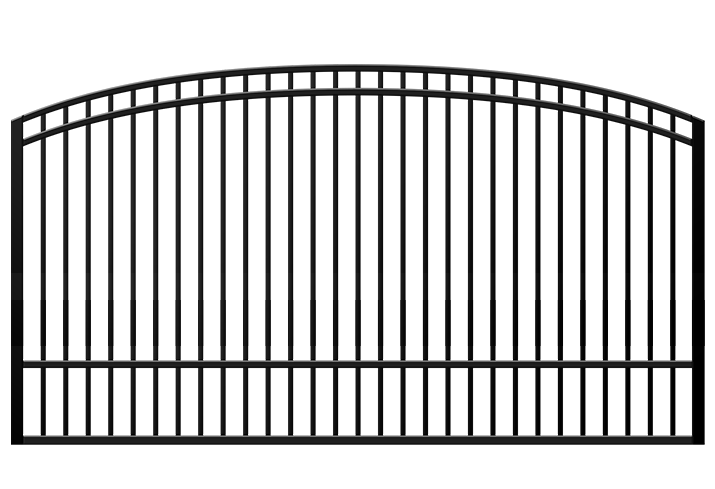 black fence, wrought iron gate, decorative barrier, outdoor enclosure