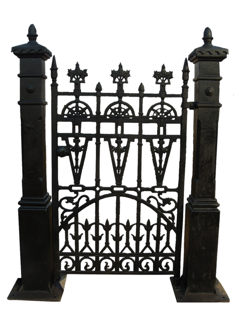 ornate iron gate, decorative metal entrance, vintage wrought iron, architectural feature, Gate PNG