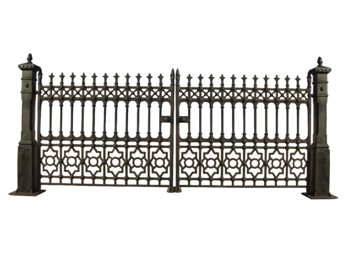 wrought iron fence, decorative gate, garden enclosure, perimeter barrier, Gate PNG