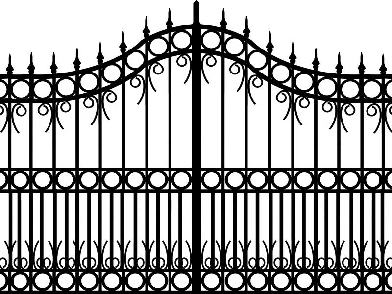 ornate gate, decorative entrance, wrought iron fence, architectural feature, Gate PNG