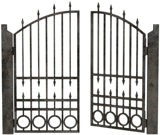 ornate gates, wrought iron entrance, decorative fencing, garden gates