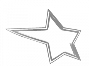 star symbol, silver outline, decorative element, graphic icon, Y2k Star PNG