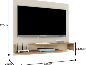 Minimalist Wall Mounted TV Arrangement PNG