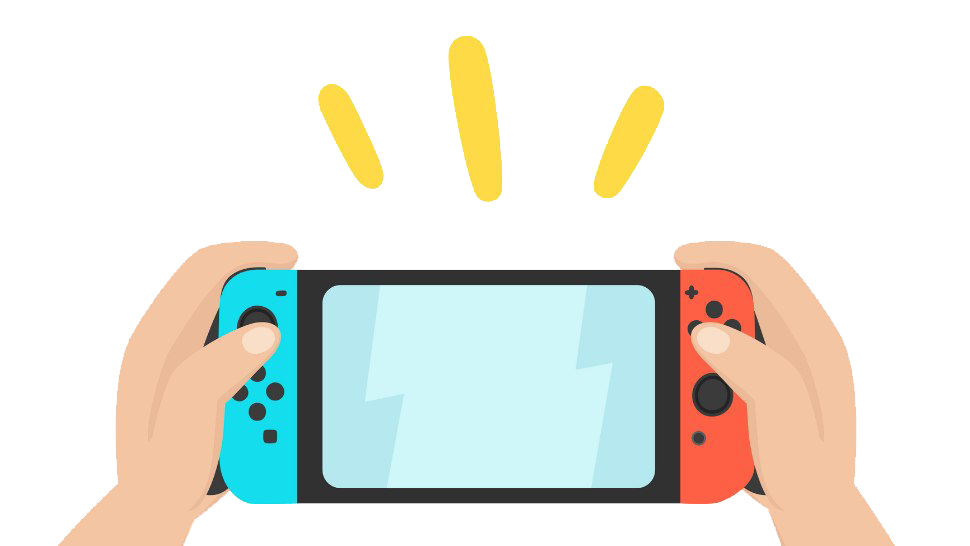 handheld gaming console, video game controller, gaming device, interactive entertainment, Nintendo Switch PNG