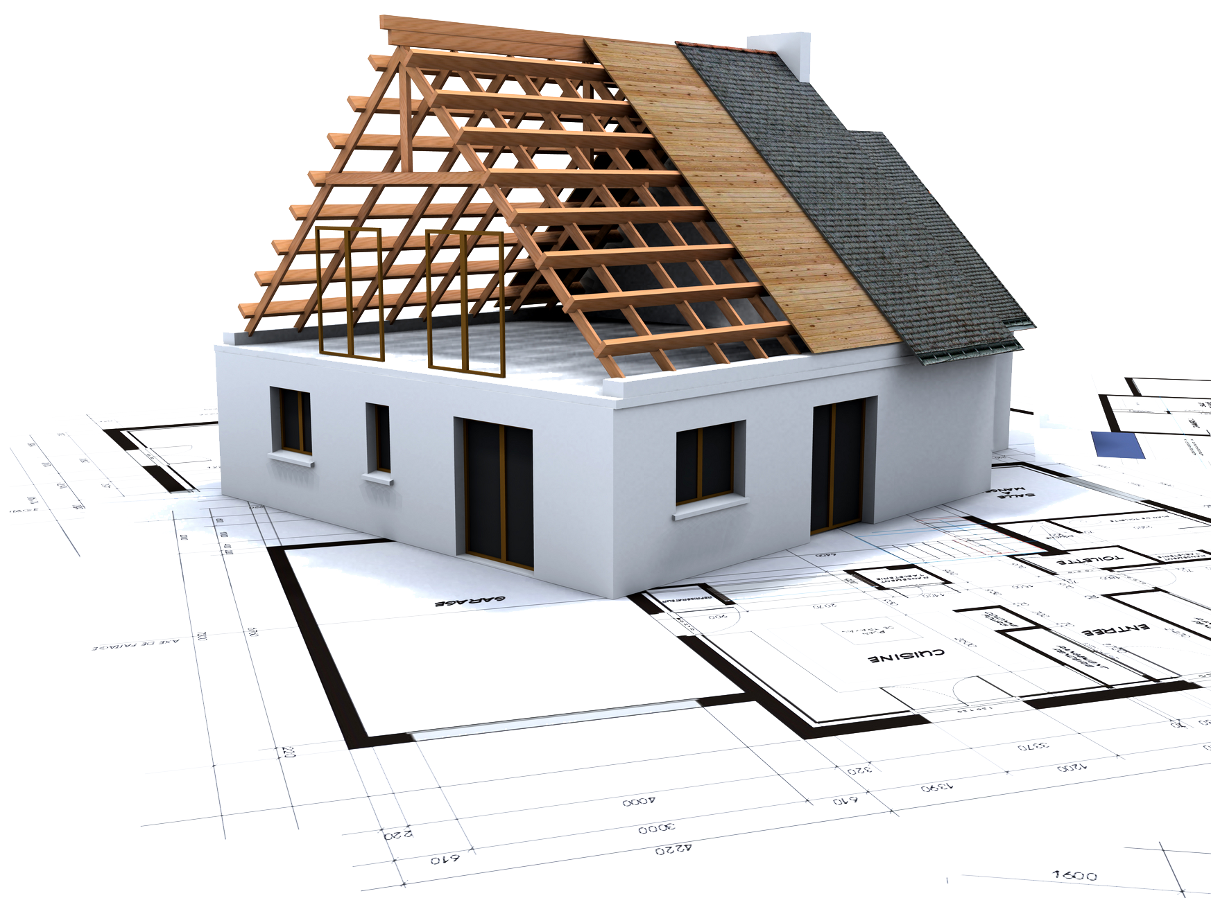 house design, architectural blueprint, construction model, roofing structure, Building PNG