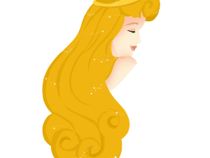 princess illustration, golden hair, crown design, fairy tale character, Sleeping Beauty PNG