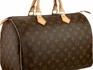 luxury handbag, designer tote, monogrammed bag, high-end fashion accessory, Leather Bag PNG