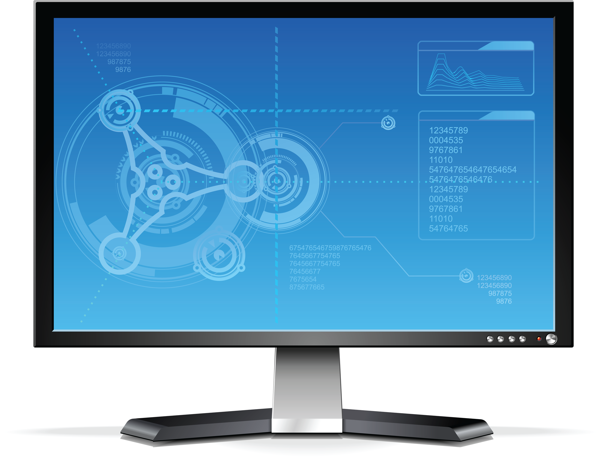 computer monitor, digital interface, data visualization, technology background, Computer Monitor PNG