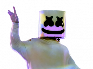 marshmallow costume, DJ performance, electronic music, festival attire, Fortnite PNG