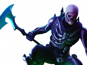 skeleton character, gaming avatar, battle royale, action figure, Fortnite PNG