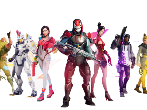 gaming characters, action figures, digital art, multiplayer games, Fortnite PNG