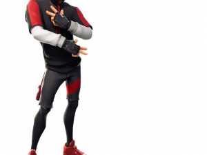 gaming character, ninja outfit, action pose, animated figure, Fortnite PNG