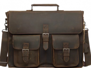 leather briefcase, vintage satchel, professional messenger bag, durable work bag, Leather Bag PNG