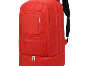 red backpack, travel bag, durable rucksack, school bag, Leather Bag PNG